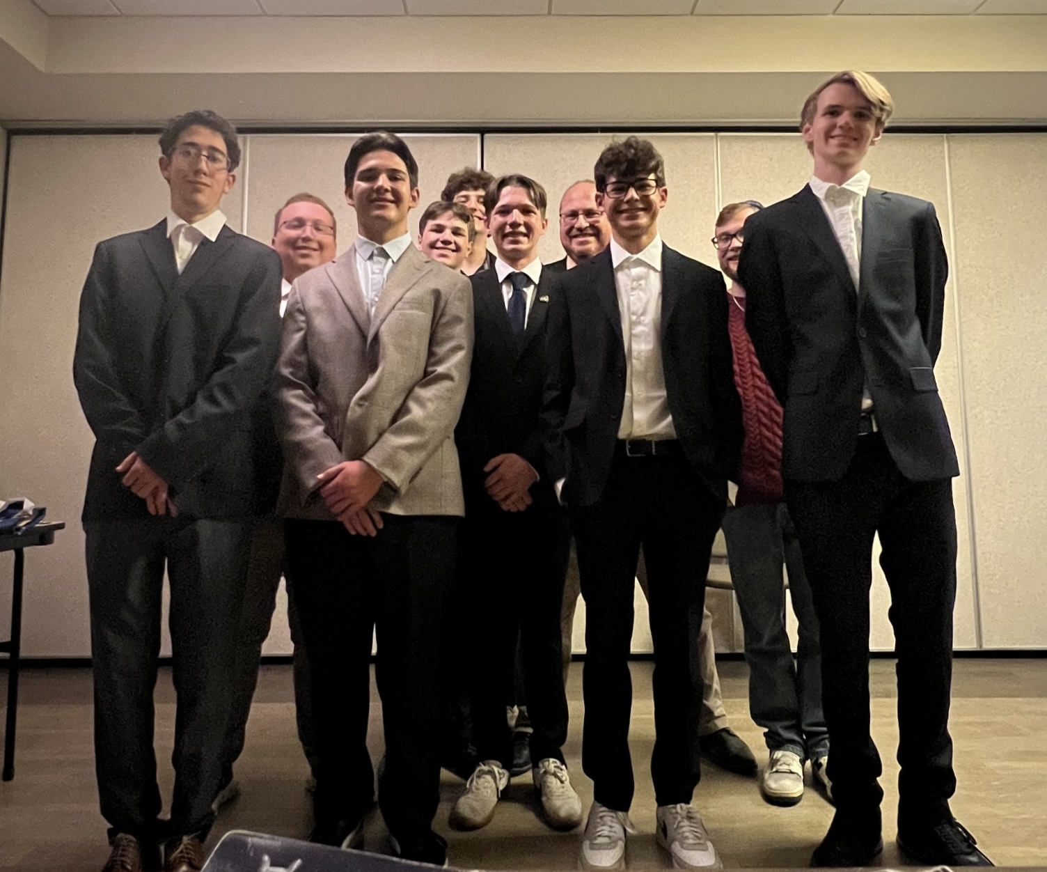 Phi Deuteron fraternity brothers from Kent State at a formal chapter event